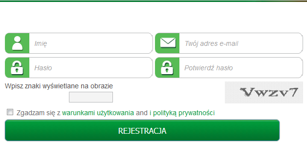 Formularz rejestracyjny